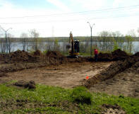 Monitoring topsoil removal at 33-FR-44, Franklin Co., Ohio.
